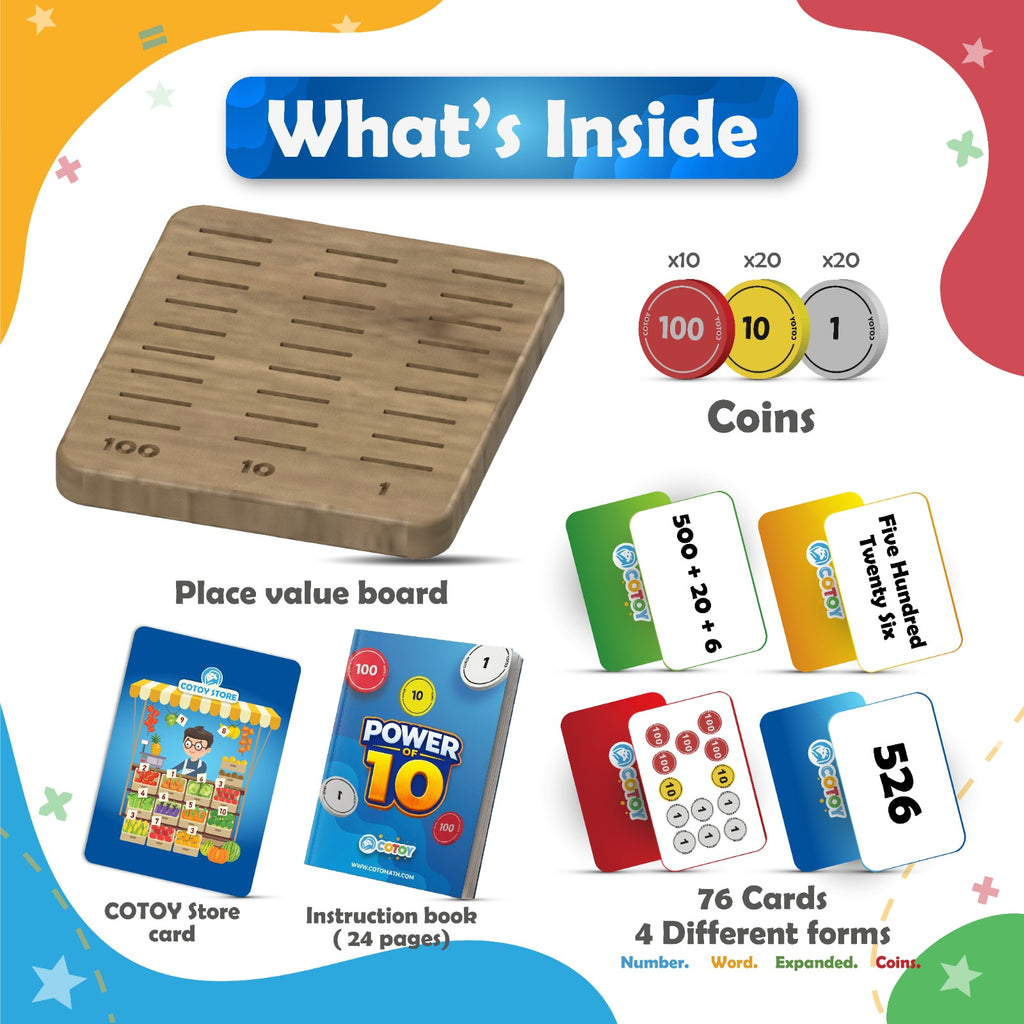 Power of 10 - Place Value Math Manipulatives for Kids Ages 5+