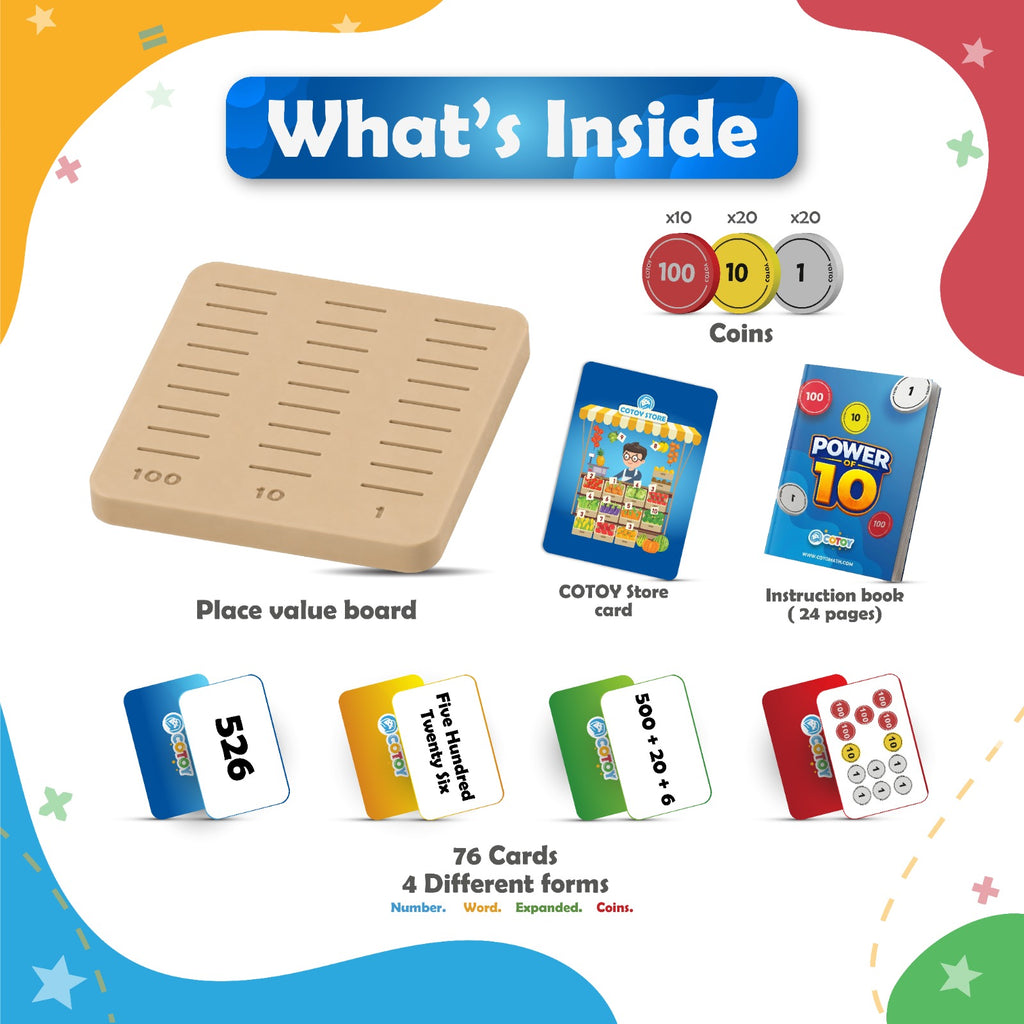 Power of 10 - Place Value Math Manipulatives for Kids Ages 5+